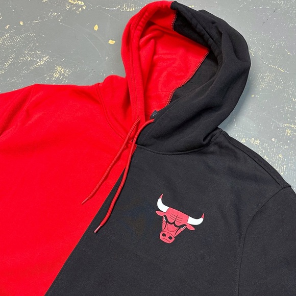 Chicago Bulls Pull Over Hooded Sweater Retro NBA Michael Jordan Basketball XL - Picture 3 of 7